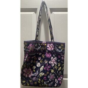 Vera Bradley Purple Flowers Tote Bag Purse Floral Print